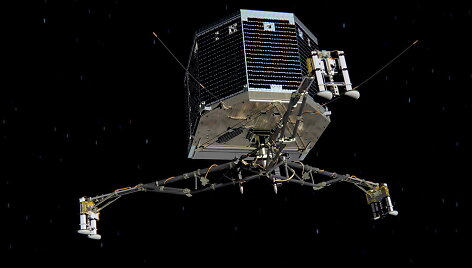 Kosminio aparato &bdquo;Philae&ldquo; nusileidimas ant kometos pavir&scaron;iaus dailininko akimis