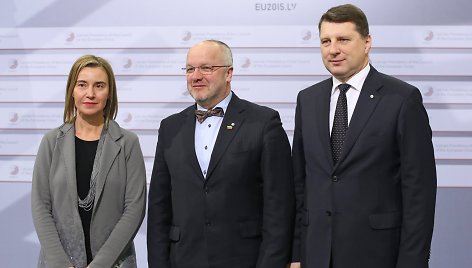 Federica Mogherini, Juozas Olekas, Raimonds Vejonis