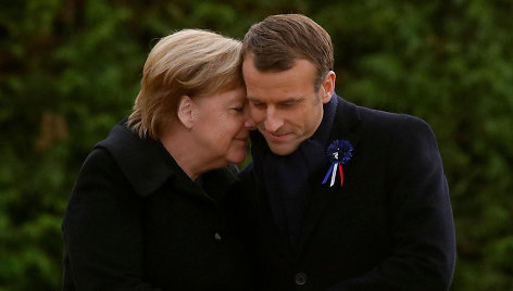 Angela Merkel ir Emmanuelis Macronas