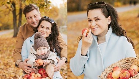 Evelina Sašenko su šeima įsiamžino rudens fotosesijoje: „Teodoras auga labai greitai“