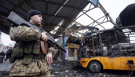 Donecke apšaudyta autobusų stotis