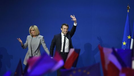 Emmanuelis Macron su žmona Brigitte Trogneux