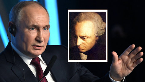 Rusijos prezidentas Vladimiras Putinas ir filosofas Imanuelis Kantas