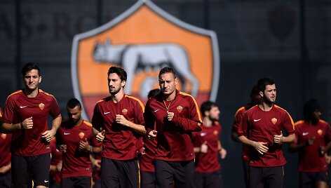 &bdquo;Roma&ldquo; futbolininkai treniruotėje
