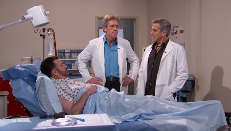 Jimmy Kimmelis, Hugh Laurie ir George'as Clooney