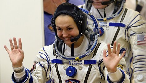 Rusijos astronautė Jelena Serova vyksta į TKS