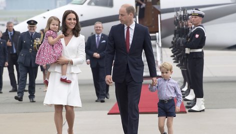 Princas Williamas ir Kembridžo hercogienė Catherine su vaikais George'u ir Charlotte