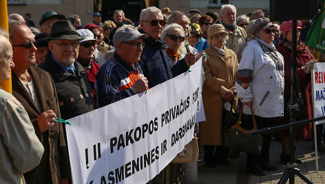 Pensininkams atstovaujančių organizacijų mitingas