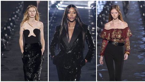 &bdquo;Saint Laurent&ldquo; 2020 m. pavasario ir vasaros kolekcijos modelis