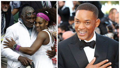 Richardas Williamsas su dukra Serena Williams ir Willas Smithas