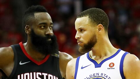 Jamesas Hardenas ir Stephenas Curry