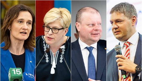 Viktorija Čmilytė-Nielsen, Ingrida Šimonytė, Saulius Skvernelis ir Andrius Mazuronis