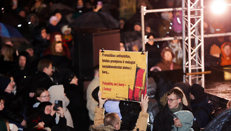 Protestas prie Seimo: „Dešimt tylos minučių" 