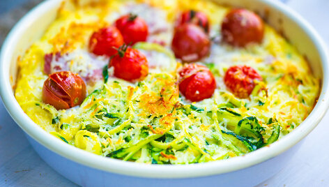 Polentos ir cukinijų fritata