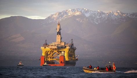 „Shell“ naftos gavybos platforma Ramiajame vandenyne, Vašingtono valstijoje