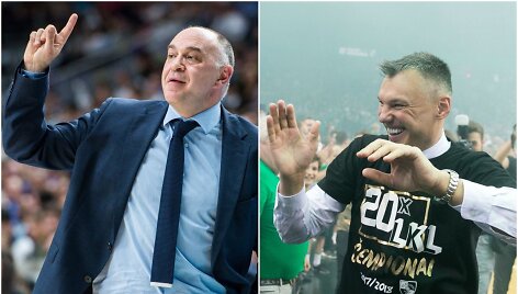 Eurolygos trenerių balsavime P.Laso (kairėje) nežymia balsų persvara aplenkė &Scaron;.Jasikevičių.
