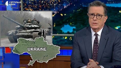 Laidoje &bdquo;The Late Show with Stephen Colbert&ldquo; parodytas Ukrainos žemėlapis be Krymo