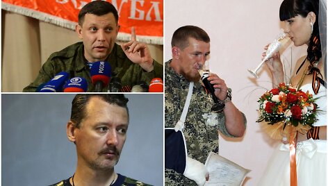 Aleksandras Zacharčenka, Igoris Girkinas (Strelkovas) ir Arsenijus Pavlovas (Motorola) su žmona