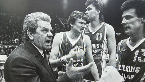Finalas Maskvoje. Vladas Garastas, Sergejus Jovai&scaron;a, Arvydas Sabonis, Valdemaras Chomičius