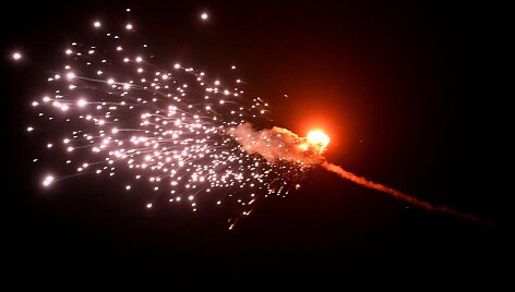 Drono sprogimas Kyjive / SERGEI SUPINSKY / AFP