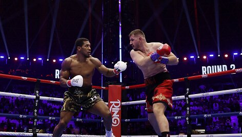 Anthony Joshua prie&scaron; Kristianą Prengą