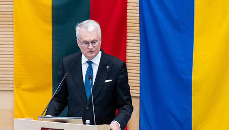 Gitanas Nausėda skaito metinį prane&scaron;imą 
