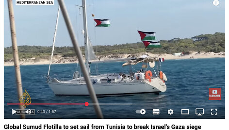 Į Gazos Ruožą plaukiančios &bdquo;Global Sumud Flotilla&ldquo; laivas