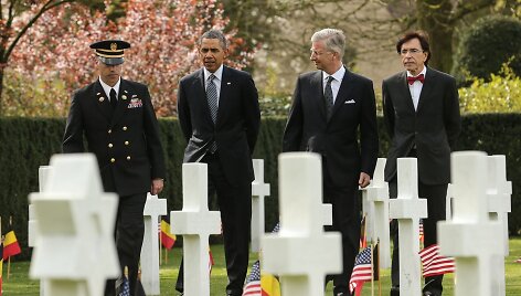B.Obama ir Belgijos karalius Phillipe'as amerikiečių kapinėse