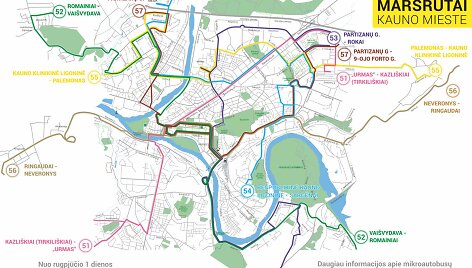 Mikroautobusų mar&scaron;rutų žemėlapis
