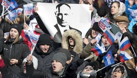 V.Putinas kreipėsi į dešimtis tūkstančių gerbėjų Maskvos Lužnikų stadione