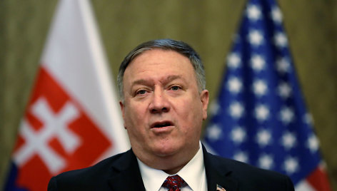 JAV valstybės sekretorius Mike'as Pompeo Slovakijoje