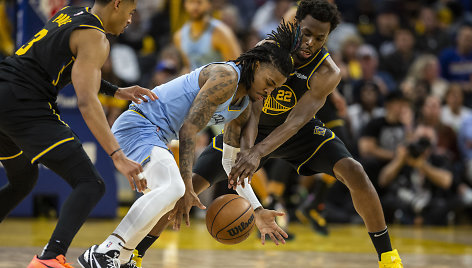 Ja Morantas prieš Jordaną Poole'ą ir Andrew Wigginsą