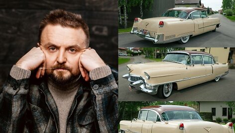 Stanislavas Stavickis-Stano ir jo retro automobilis &bdquo;Cadillac&ldquo;