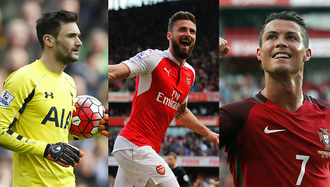 Hugo Lloris, Olivier Giroud, Cristiano Ronaldo