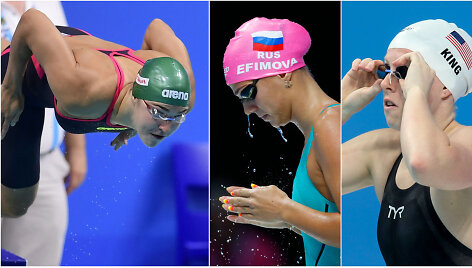 Rūta Meilutytė, Julija Jefimova ir Lilly King