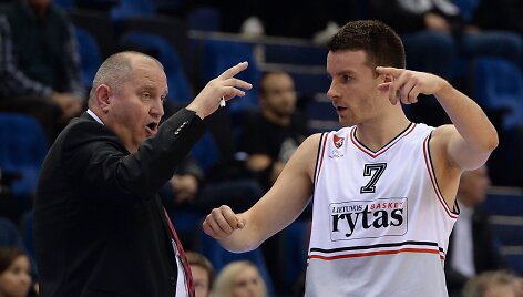 &bdquo;Lietuvos ryto&ldquo; treneris Virginijus &Scaron;e&scaron;kus ir Adas Ju&scaron;kevičius