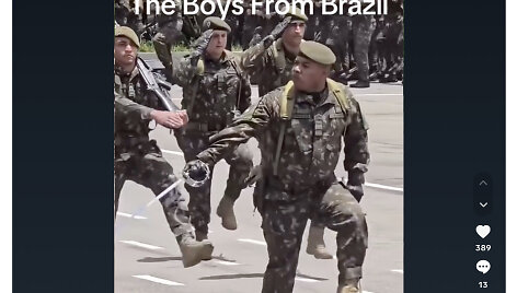 Vaizdo įraše matomi ne NATO narės, o Brazilijos kariai
