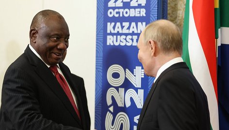 Cyrilas Ramaphosa ir Vladimiras Putinas