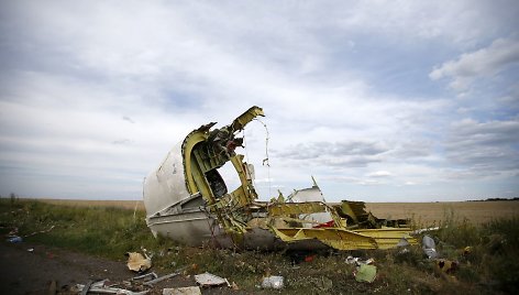 Numušto „Malaysia Airlines“ lėktuvo nuolaužos Donecke, Ukrainoje.