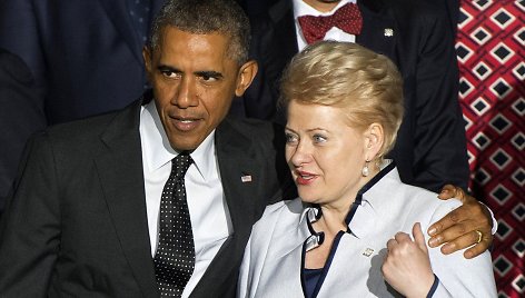 JAV prezidentas Barackas Obama ir Lietuvos prezidentė Dalia Grybauskaitė