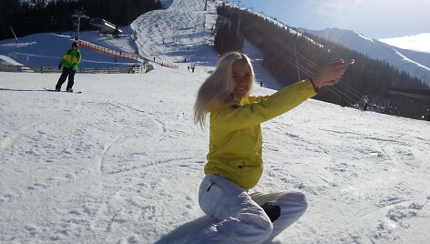 Eglė P. su draugu slidinėjo Slovakijoje