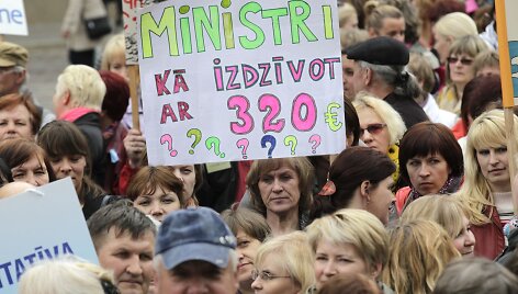 Mokytojų protestas Rygoje