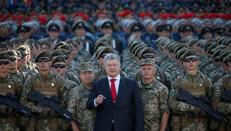 Kijeve vyksta Ukrainos Nepriklausomybės dienos proga surengtas karinis paradas