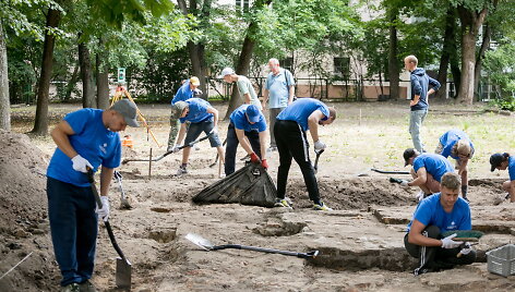 Archeologiniai kasinėjimai Vilniaus Vokiečių gatvėje.