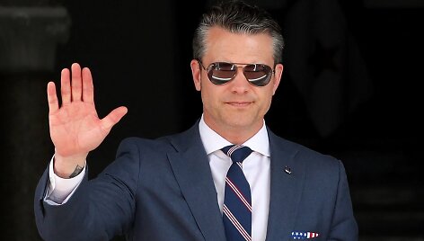 JAV gynybos sekretorius Pete'as Hegsethas / FRANCO BRANA / AFP