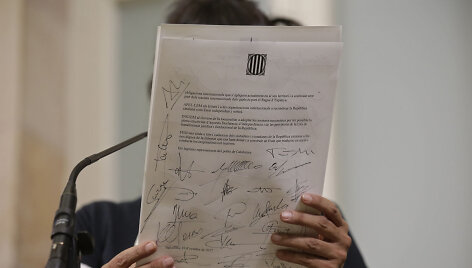 Katalonijos nepriklausomybės deklaracijos dokumentas