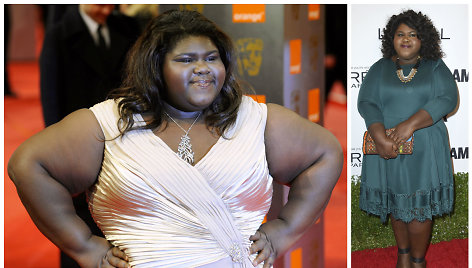 Gabourey Sidibe anksčiau ir dabar