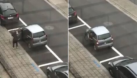 Kankinamai stropus automobilio parkavimas Belgijoje