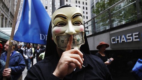 Protestas prie &bdquo;JPMorgan Chase&ldquo; banko