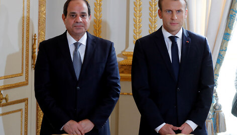 Abdelis Fattah al Sisis ir Emmanuelis Macronas